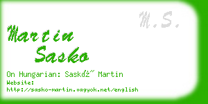 martin sasko business card